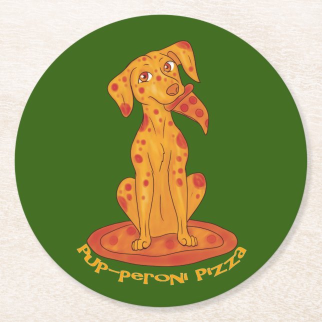 Dessous De Verre Rond Pizza Puppy (Devant)