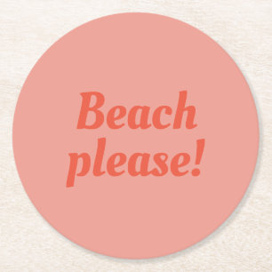 Dessous De Verre Rond Plage s'il vous plaît