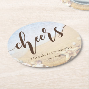 Dessous De Verre Rond Plage tropicale Mariage Starfish Été