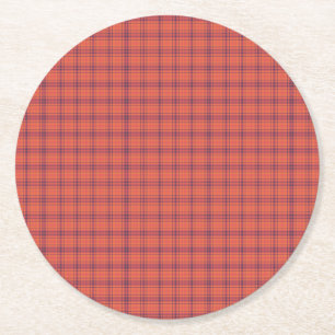 Dessous De Verre Rond Plaid orange