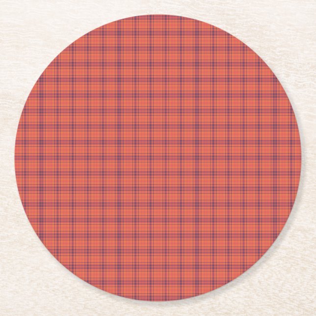Dessous De Verre Rond Plaid orange (Devant)