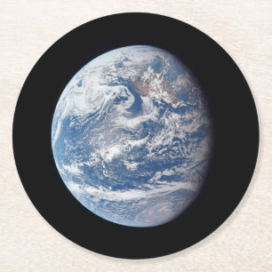 Dessous De Verre Rond Planète Terre Prise Par L'Équipage Apollo 11.