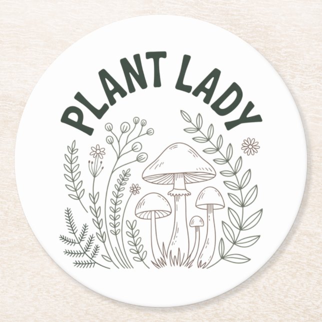 Dessous De Verre Rond Plant lady (Devant)