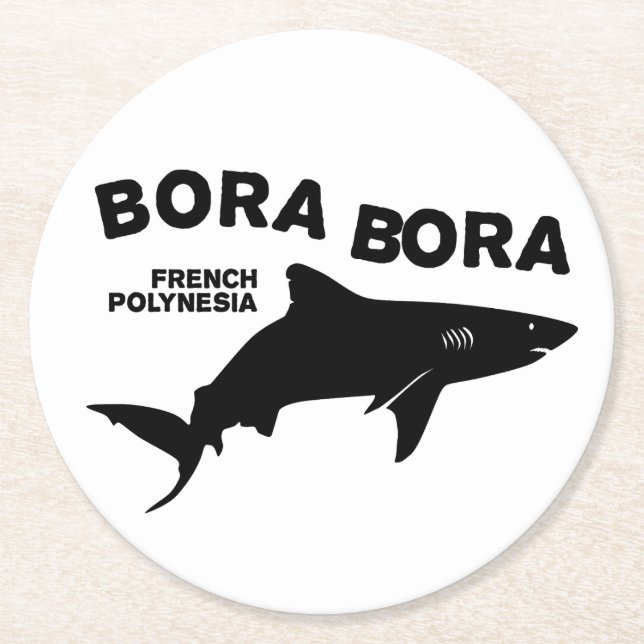 Dessous De Verre Rond Plongée De Requin À Bora Bora (Devant)