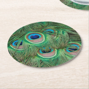 Dessous De Verre Rond Plumage de paon