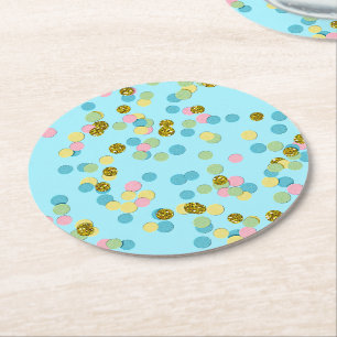 Dessous De Verre Rond Points Confetti modernes colorés et agréables