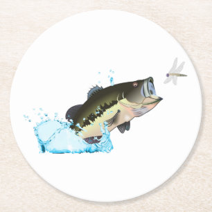 Dessous De Verre Rond Poisson de basse après Dragonfly