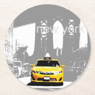 Dessous De Verre Rond Pop Art Modèle Ny Nyc New York City Brooklyn