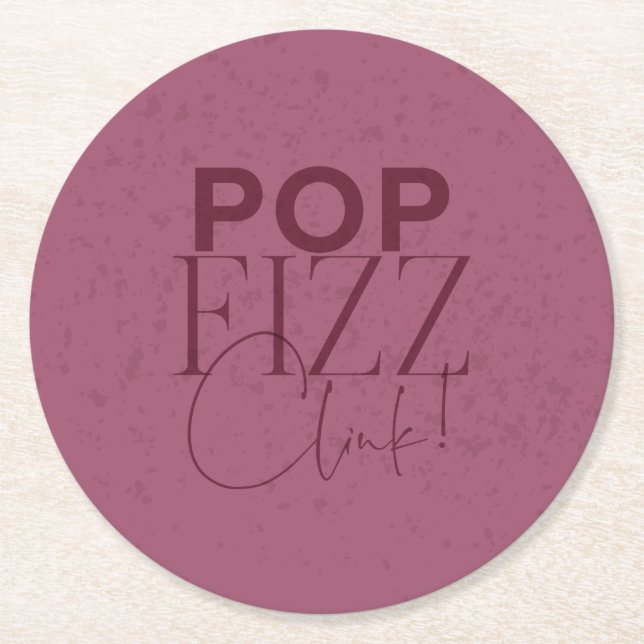 Dessous De Verre Rond Pop, Fizz, Clink (Devant)