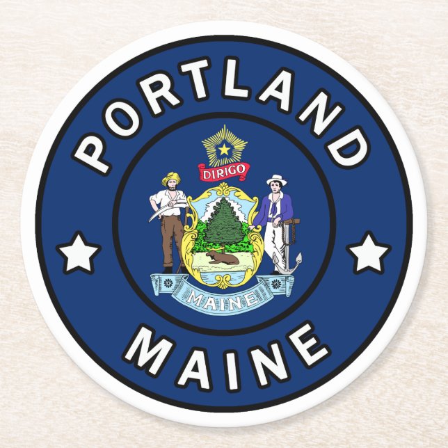 Dessous De Verre Rond Portland Maine (Devant)