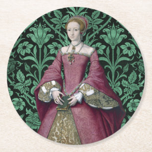 Dessous De Verre Rond Portrait Princesse Elizabeth Tudor, Reine