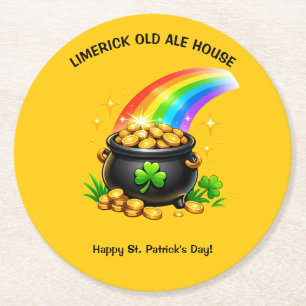Dessous De Verre Rond Pot d'or modifiable Saint-Patrick
