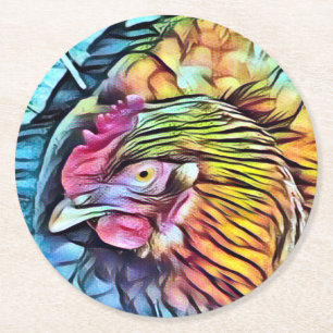 DESSOUS DE VERRE ROND POULET
