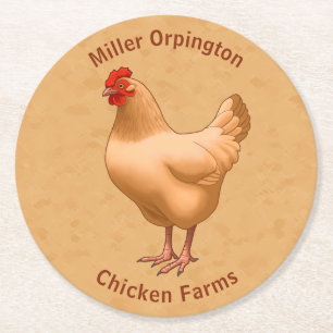 Dessous De Verre Rond Poulet d'Orpington