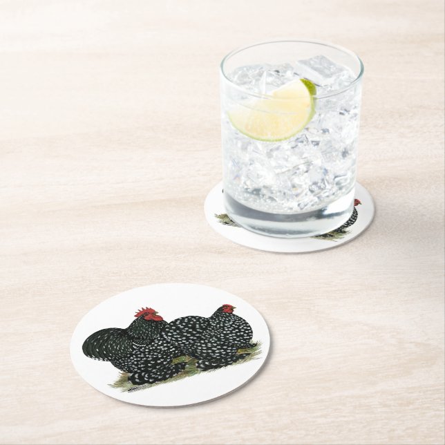 Dessous De Verre Rond Poulets en coton (En situation)