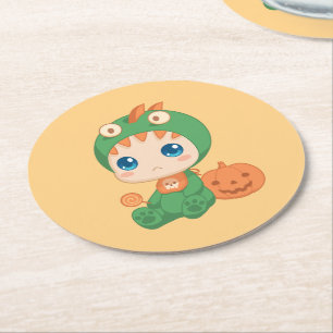 Dessous De Verre Rond Premier Costume Dinosaure Halloween mignon bébé Dr
