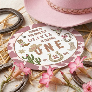 Dessous De Verre Rond Premier Rodéo Cowgirl Western 1er Anniversaire
