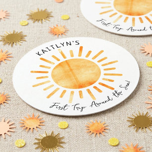 Dessous De Verre Rond Premier Tour Autour Du Soleil 1er Anniversaire