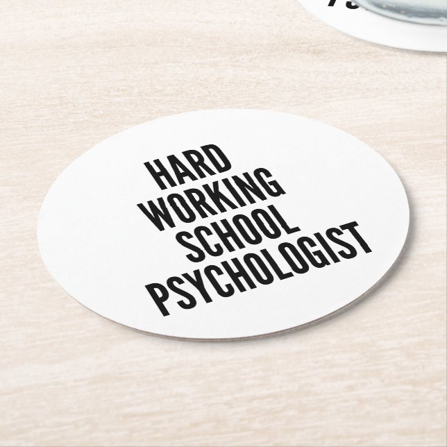 Dessous De Verre Rond Psychologue de l'école de travail difficile (Incliné)