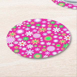 Dessous De Verre Rond Puissance rose