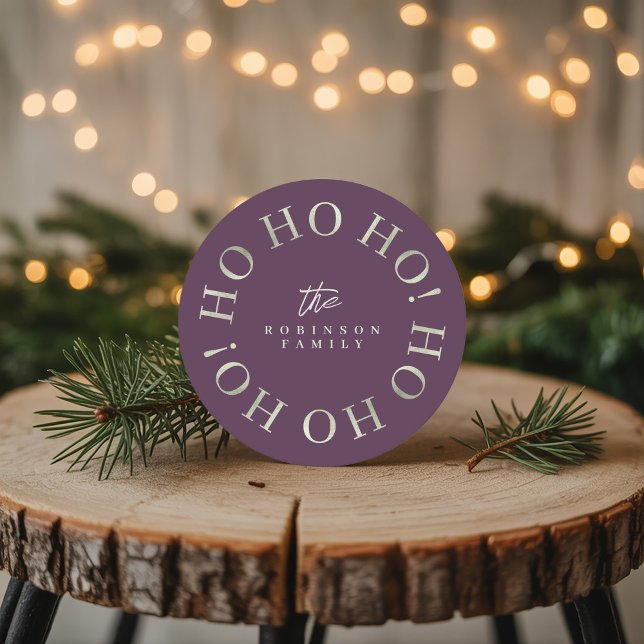 Dessous De Verre Rond Purple Green Christmas Ho Ho Ho ID1009 (Créateur téléchargé)