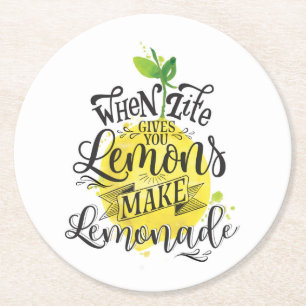 Dessous De Verre Rond "Quand la vie vous donne des citrons, faites la