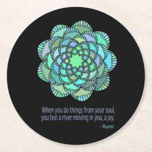 Dessous De Verre Rond Quota de Mandala Rumi Joy