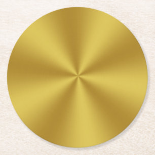 Dessous De Verre Rond Radial   Metallic Look Faux Gold