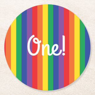 Dessous De Verre Rond Rainbow Cute Kid's Birthday Party