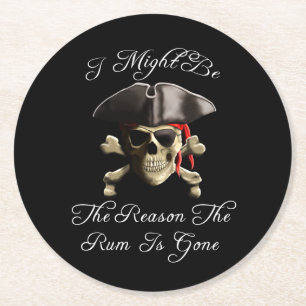 Dessous De Verre Rond Raisonnent le rhum est crâne allé de pirate