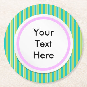 Dessous De Verre Rond Rayures vertes