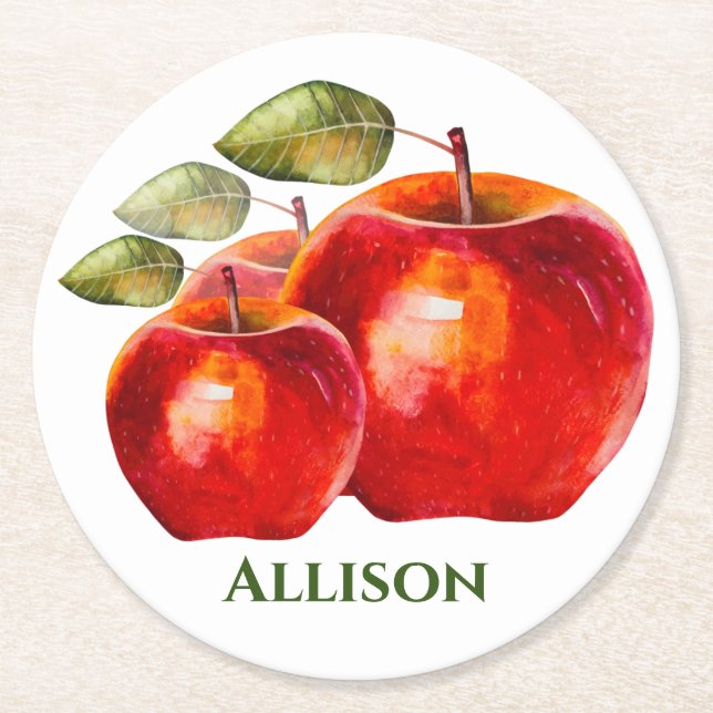 Dessous De Verre Rond Red Apple (Devant)