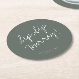 Dessous De Verre Rond Réflexions Mariage Hurray Sage Green ID774