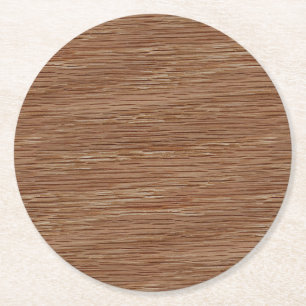 Dessous De Verre Rond Regard naturel Brown de grain en bois de chêne de