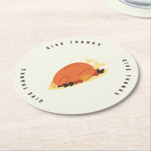 Dessous De Verre Rond Remercier le repas de dinde