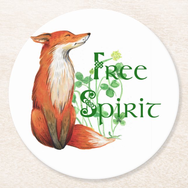 Dessous De Verre Rond renard d'esprit libre (Devant)