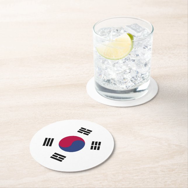Dessous De Verre Rond République de Corée (En situation)