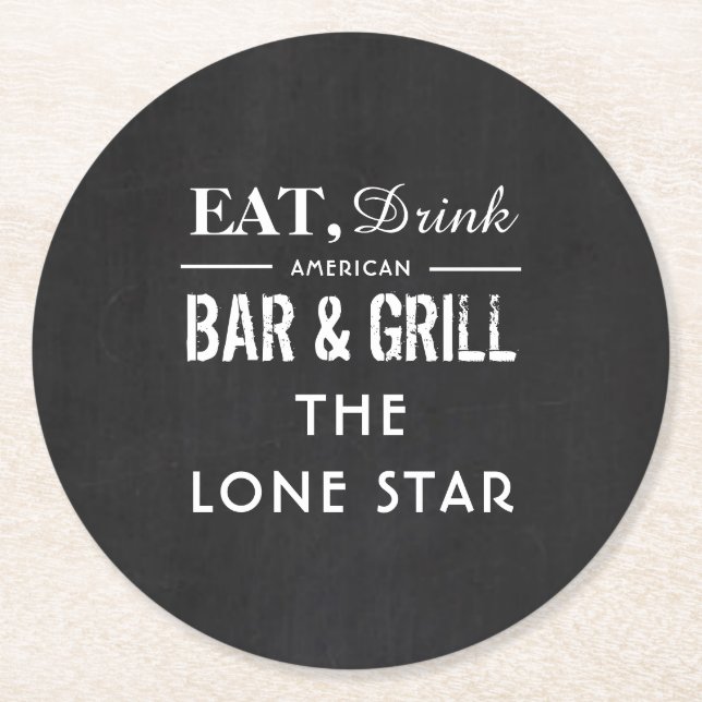 Dessous De Verre Rond Restaurant, Bar & Grill, Bar & Brasserie (Devant)