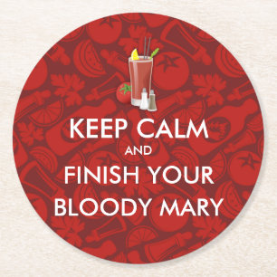 Dessous De Verre Rond Restez calme - Bloody Mary