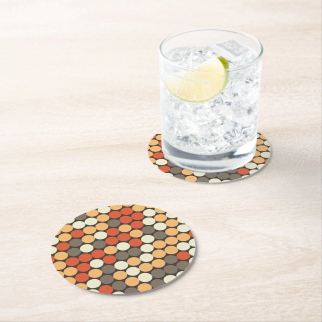 Dessous De Verre Rond Retro dots  (En situation)