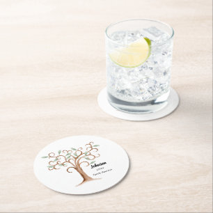 Dessous De Verre Rond Réunion de l'arbre familial