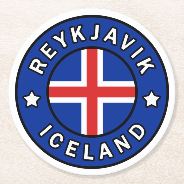 Dessous De Verre Rond Reykjavik Islande (Devant)