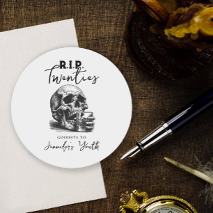 Dessous De Verre Rond RIP Années Halloween Crâne 30e fête d'anniversaire