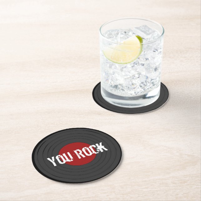 Dessous De Verre Rond Rock N Roll YOU ROCK (En situation)
