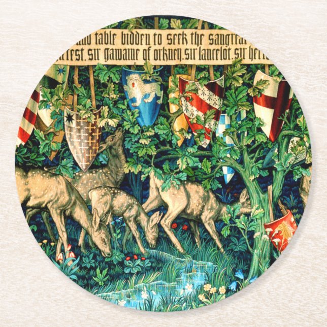 Dessous De Verre Rond Roi médiéval Arthur William Morris (Devant)