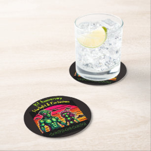 Dessous De Verre Rond Romance Alien dans le ciel cosmique