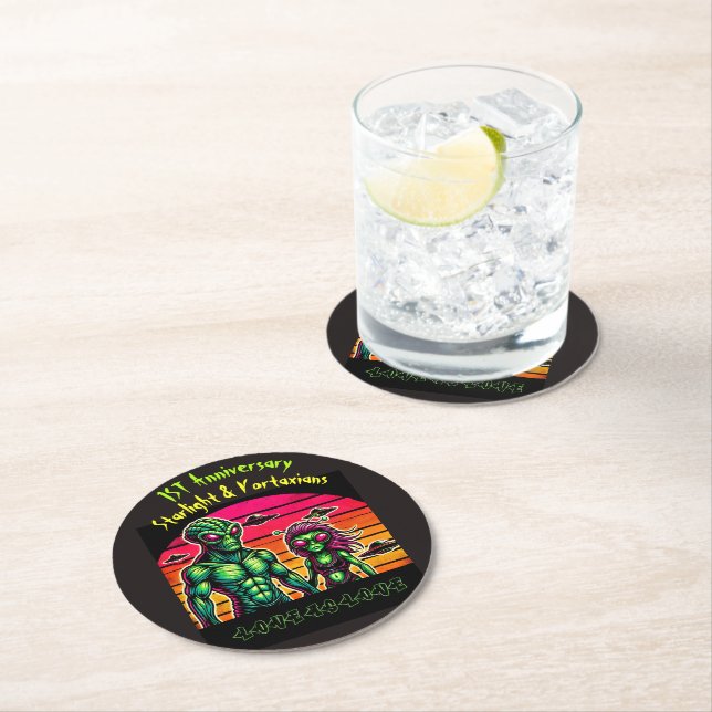 Dessous De Verre Rond Romance Alien dans le ciel cosmique (En situation)