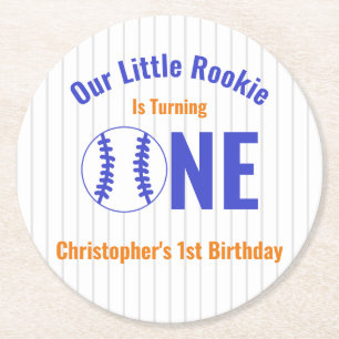 Dessous De Verre Rond Rookie Baseball 1er anniversaire