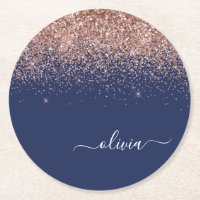 Rose bleu marine Gold Blush Pink Parties scintilla