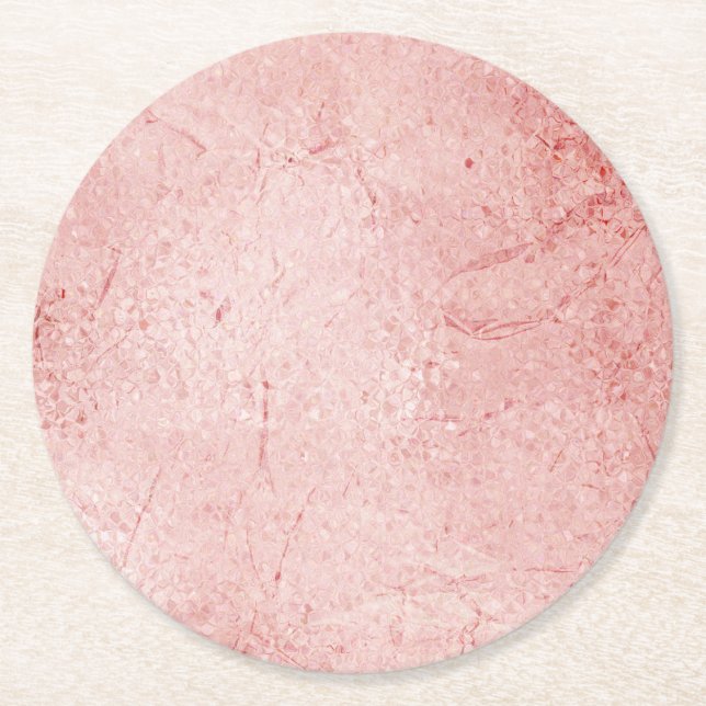 Dessous De Verre Rond Rose Gold Shimmer Metallic Wedding Réception (Devant)